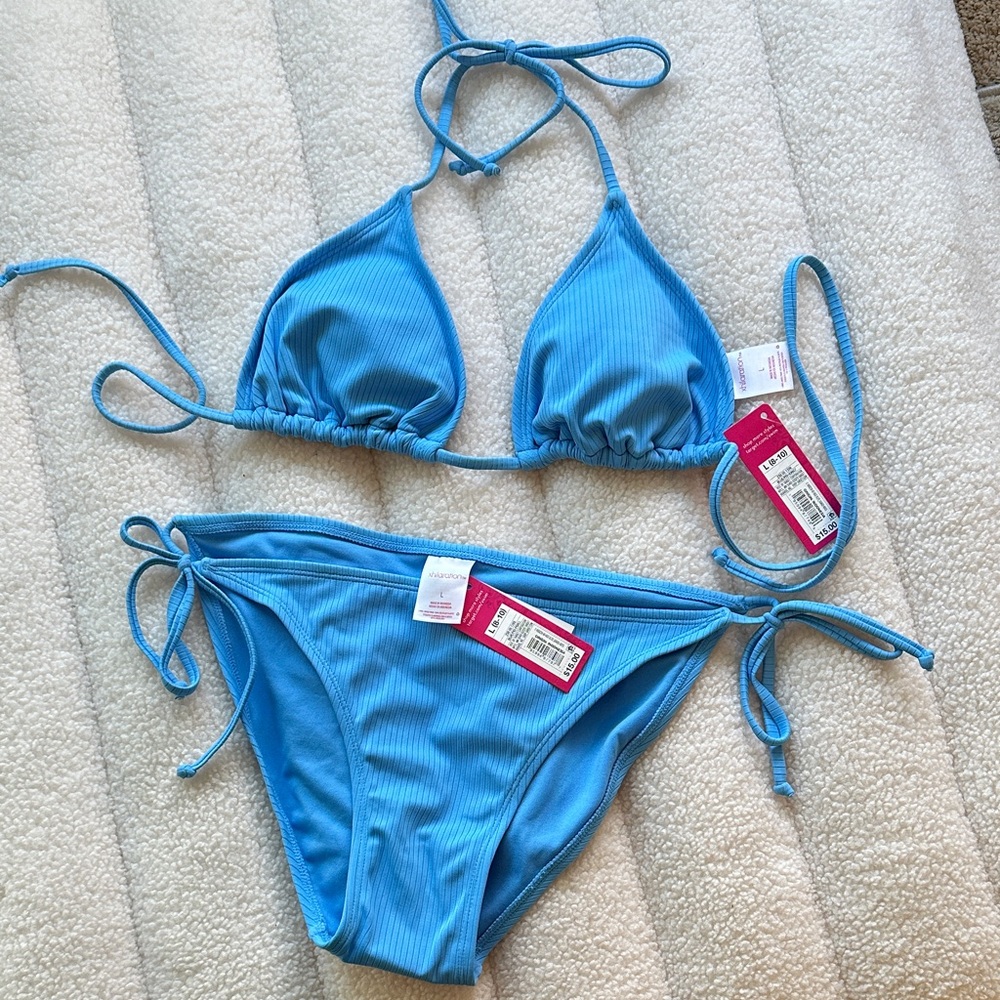 Target Blue Ribbed Bikini Set